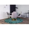 Venture Design Valgomojo stalas, Estelle, 106 cm, Pilka marmuras / Bronza - kėdė, Velvet Deluxe, 66x88.5x50 cm, Šviesiai pilkas velvetinis