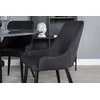 Venture Design Valgomojo stalas, Estelle, ø106 A75 cm, Juodas / Valgomasis kėdė, Plaza, 58x86x49 cm, Juoda