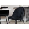 Venture Design Valgomojo stalas, Estelle, ø106x75 cm, Balta / Valgomasis kėdė, Raukšlės, 50x79.5x49 cm, Juoda
