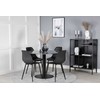 Venture Design Valgomojo stalas, Estelle, ø106 A75 cm, Juodas / Valgomasis kėdė, Polar, 58x81x45.5 cm, Juoda