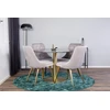 Venture Design Valgomojo stalas, Estelle, 106 cm, Pilka marmuras / Bronza - kėdė, Velvet Deluxe, 66x88.5x50 cm, Šviesiai pilkas velvetinis