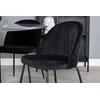 Venture Design Valgomojo stalas, Estelle apvalus, ø106 A75 cm, Juodas / Valgomasis kėdė, Raukšlės, 50x79.5x49 cm, Juoda