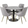 Venture Design Valgomojo stalas Estelle 106x75 cm Juodas marmuras