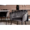 Venture Design Valgomojo stalas, Estelle, ø106 cm, Juoda/Balta Marmuras, Kėdė, Limhamn, 54x76x61 cm, Pilka