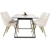 Venture Design Valgomojo stalas Estelle 140x90 cm Balto marmuro Juodas