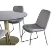 Venture Design Valgomojo stalas, Estelle, ø106x75 cm, Juodas / Valgomasis kėdė, Muce, 63x84x43 cm, Pilka