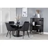 Venture Design Valgomojo stalas, Estelle, ø106 A75 cm, Juodas / Valgomasis kėdė, Plaza, 58x86x49 cm, Juoda