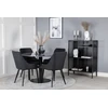 Venture Design Valgomojo stalas, Estelle, ø106 A75 cm, Juodas / Valgomasis kėdė, Plaza, 58x86x49 cm, Juoda