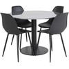 Venture Design Valgomojo stalas, Estelle, ø106 A75 cm, Juodas / Valgomasis kėdė, Polar, 58x81x45.5 cm, Juoda