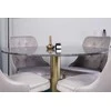 Venture Design Valgomojo stalas, Estelle, 106 cm, Pilka marmuras / Bronza - Valgomasis kėdė, Velvet Deluxe, 66x88.5x50 cm, Šviesiai pilkas velvetinis