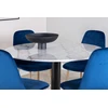 Venture Design Valgomojo stalas, Estelle, 106 cm, Balta, Kėdė, Polar, 52x86x44 cm, Mėlyna