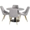 Venture Design Valgomojo stalas Estelle 106x75 cm Juodas marmuras
