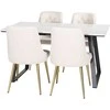 Venture Design Valgomojo stalas Estelle 140x90 cm Balto marmuro Juodas