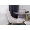 Venture Design Valgomojo stalas, Estelle, 106 cm, Pilka marmuras / Bronza - kėdė, Velvet Deluxe, 66x88.5x50 cm, Šviesiai pilkas velvetinis