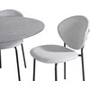 Venture Design Valgomojo stalas, Estelle, ø106x75 cm, Juodas / Valgomasis kėdė, Vault, 61.5x80x46 cm, Pilka