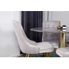Venture Design Valgomojo stalas, Estelle, 106 cm, Pilka marmuras / Bronza - Valgomasis kėdė, Velvet Deluxe, 66x88.5x50 cm, Šviesiai pilkas velvetinis