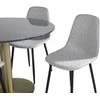 Venture Design Valgomojo stalas, Estelle, ø106x75 cm, Juodas / Valgomasis kėdė, Polar, 52x86x44 cm, Pilka