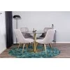 Venture Design Valgomojo stalas, Estelle, 106 cm, Pilka marmuras / Bronza - Valgomasis kėdė, Velvet Deluxe, 66x88.5x50 cm, Šviesiai pilkas velvetinis