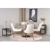 Venture Design Valgomojo stalas, Estelle, ø106xA75 cm, Juodas / Valgomasis kėdė, Velvet Deluxe, 66x88.5x50 cm, Beždžionės spalva