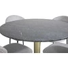Venture Design Valgomojo stalas, Estelle, ø106x75 cm, Juodas / Valgomasis kėdė, Vault, 61.5x80x46 cm, Pilka