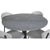 Venture Design Valgomojo stalas, Estelle, ø106x75 cm, Juodas / Valgomasis kėdė, Vault, 61.5x80x46 cm, Pilka