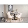 Venture Design Valgomojo stalas, Estelle, ø106xA75 cm, Juodas / Valgomasis kėdė, Velvet Deluxe, 66x88.5x50 cm, Beždžionės spalva
