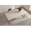 Venture Design Valgomojo stalas Estelle 200x90 cm, smėlio/beige marmuro imitacijos