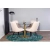 Venture Design Valgomojo stalas, Estelle, ⌀106 cm, Pilka marmuras / Valgomasis kėdė, Velvet Deluxe, 66x88.5x50 cm, Beždžionėlė