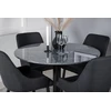 Venture Design Valgomojo stalas, Estelle, ø106 A75 cm, Juodas / Valgomasis kėdė, Plaza, 58x86x49 cm, Juoda