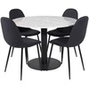 Venture Design Valgomojo stalas, Estelle, 106 cm, Balta, Valgomasis kėdė, Polar, 53x87x44 cm, Juoda