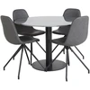 Venture Design Valgomojo stalas, Estelle, ø106 A75 cm, Juodas / Valgomasis kėdė, Polar su sukimo funkcija, 54x88x44 cm, Juoda