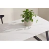 Venture Design Valgomojo stalas Estelle 200x90 cm, juodas/baltas marmuro imitacijos paviršius