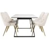 Venture Design Valgomojo stalas Estelle 140x90 cm Balto marmuro Juodas