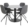 Venture Design Valgomojo stalas, Estelle, ø106 A75 cm, Juodas / Valgomasis kėdė, Polar su sukimo funkcija, 54x88x44 cm, Juoda