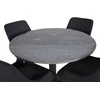 Venture Design Valgomojo stalas, Estelle, ø106 A75 cm, Juodas / Valgomasis kėdė, Plaza, 58x86x49 cm, Juoda