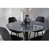 Venture Design Valgomojo stalas, Estelle, ø106 A75 cm, Juodas / Valgomasis kėdė, Polar, 58x81x45.5 cm, Juoda