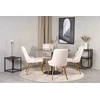 Venture Design Valgomojo stalas, Estelle, ø106xA75 cm, Juodas / Valgomasis kėdė, Velvet Deluxe, 66x88.5x50 cm, Bėžinės spalva