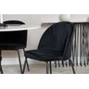 Venture Design Valgomojo stalas, Estelle, ø106x75 cm, Balta / Valgomasis kėdė, Raukšlės, 50x79.5x49 cm, Juoda