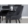 Venture Design Valgomojo stalas, Estelle, ø106 A75 cm, Juodas / Valgomasis kėdė, Plaza, 58x86x49 cm, Juoda