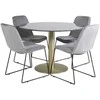 Venture Design Valgomojo stalas, Estelle, ø106x75 cm, Juodas / Valgomasis kėdė, Muce, 63x84x43 cm, Pilka