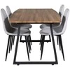 Venture Design Valgomojo stalas, Inca, 160x85 cm, ąžuolas, Valgomasis kėdė, Polar, 86x44 cm, pilka