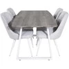 Venture Design Valgomojo stalas, Inca pratęsimas, 75x160x85 cm, Pilka, Velnio prabanga Valgomasis kėdė, 66x88.5x50 cm, Šviesiai pilka