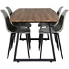 Venture Design Valgomojo stalas, Inka, 160x85 cm, ąžuolas / Valgomasis kėdė, Polaris, 81x45.5 cm, pilka