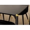 Venture Design Valgomojo stalas ir aksominės valgomojo kėdės komplektas Pelle 190x90x75 cm juodas aksomas žalvaris