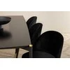 Venture Design Valgomojo stalas ir aksominės valgomojo kėdės komplektas Pelle 190x90x75 cm juodas aksomas žalvaris