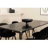 Venture Design Valgomojo stalas ir aksominės valgomojo kėdės komplektas Pelle 190x90x75 cm juodas aksomas žalvaris