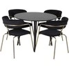 Venture Design Valgomojo stalas ir foteliai Plaza apvalus valgomojo stalas ir Arrow foteliai 100x75 cm juoda