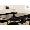 Venture Design Valgomojo stalas ir fotelio komplektas Pelle 190x90x75 cm juodas aksomas, žalvario kojos