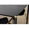 Venture Design Valgomojo stalas ir fotelio komplektas Pelle 190x90x75 cm juodas aksomas, žalvario kojos