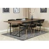 Venture Design Valgomojo stalas ir fotelio komplektas Padang 250x100x76 cm Tamsus tikas Juodas žalvaris Aksomas
